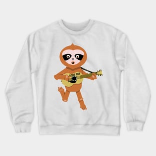 Sloth Playing A guitar Crewneck Sweatshirt